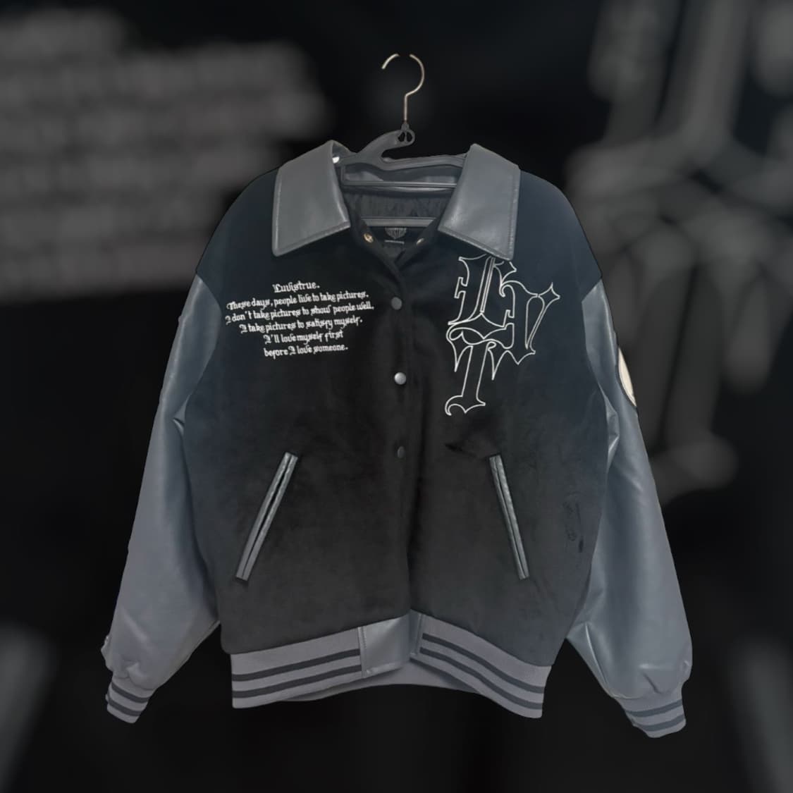 MZ LVT VARSITY JACKET_CHARCOAL 무료배송] 러브이즈트루 바시티 자켓