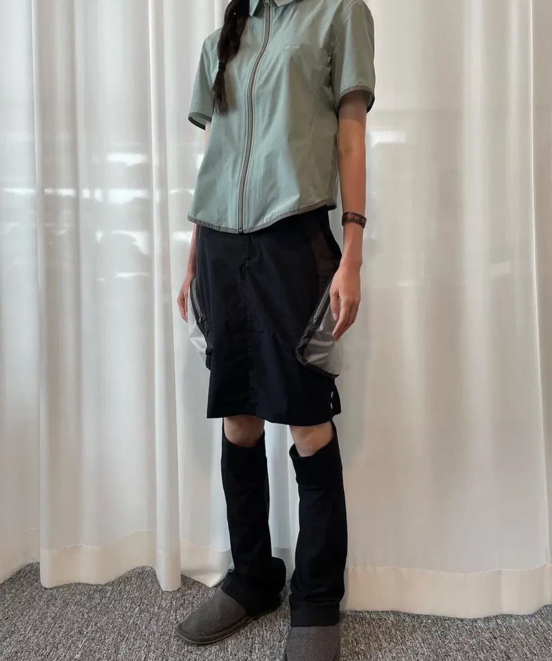 スカート Jichoi CARGO SKIRT PANTS Cargo Denim Skirt (3X27W544-ASH)