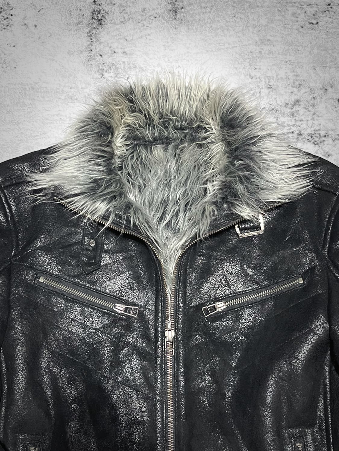 semantic design) 00s fur leather jacket | 후루츠패밀리