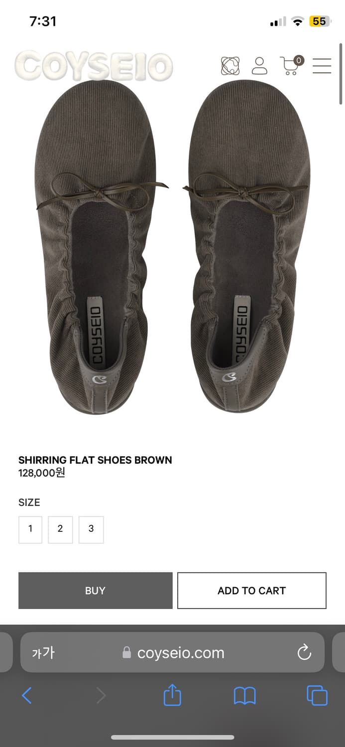 ★COYSEIO★SHIRRING FLAT SHOES Coyseio] SHIRRING FLAT SHOES BROWN 3 | 후루츠패밀리
