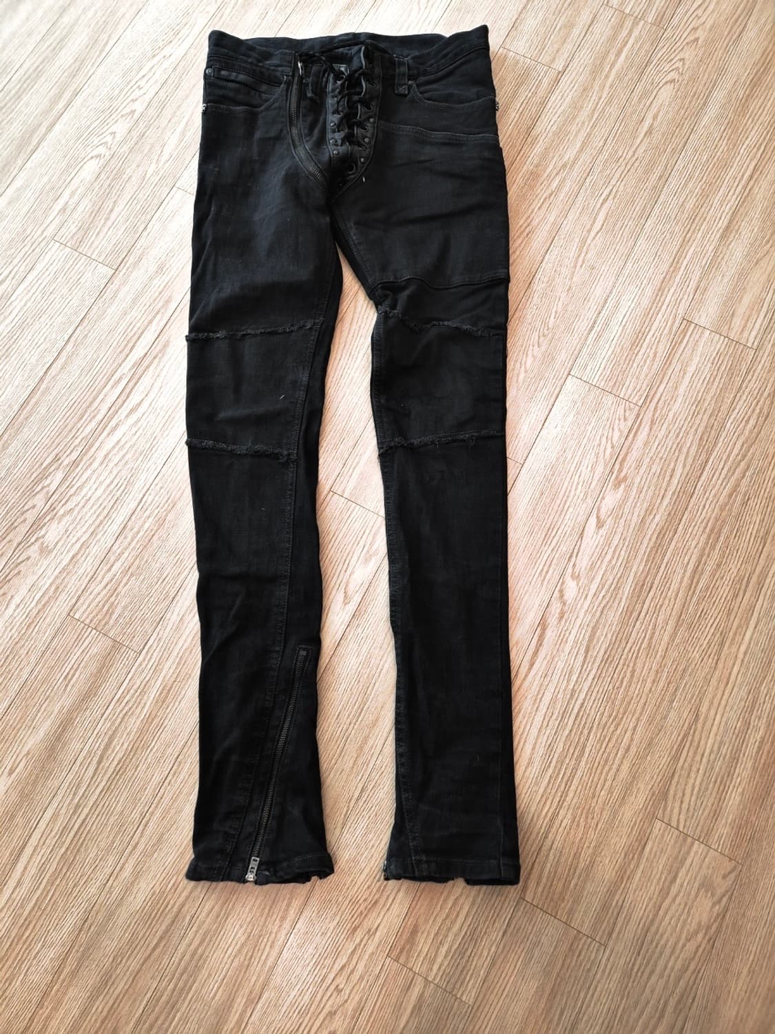 If six was nine lace up denim | 후루츠패밀리