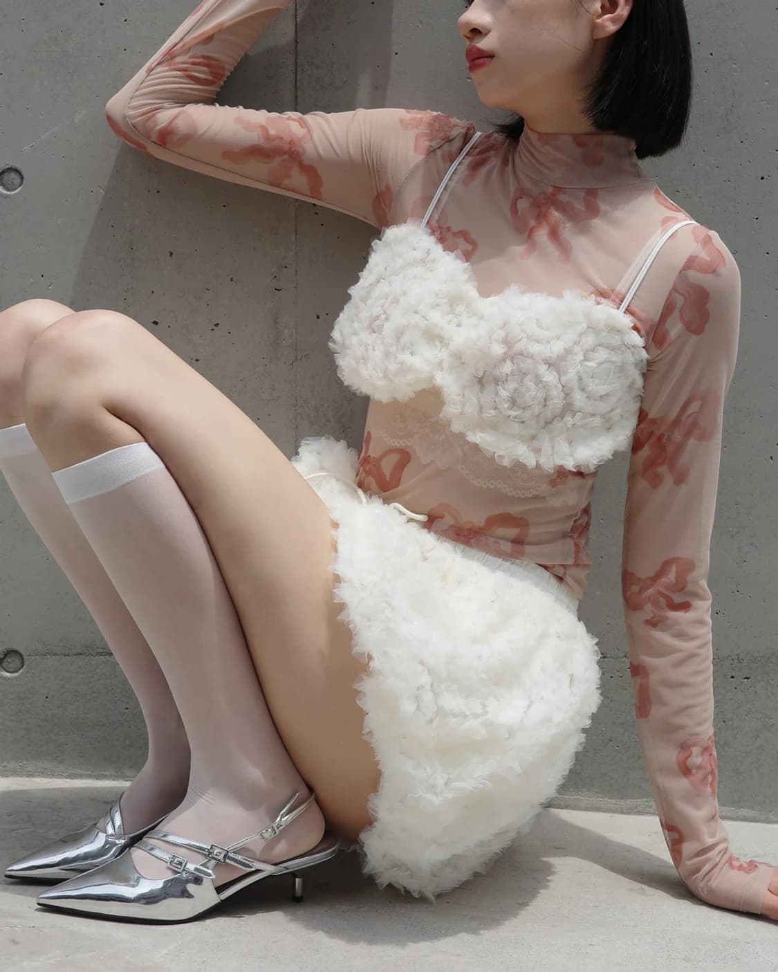 poppy TULLE BALLOON MINI SKIRT POPPY チュールバルーン ミニスカート