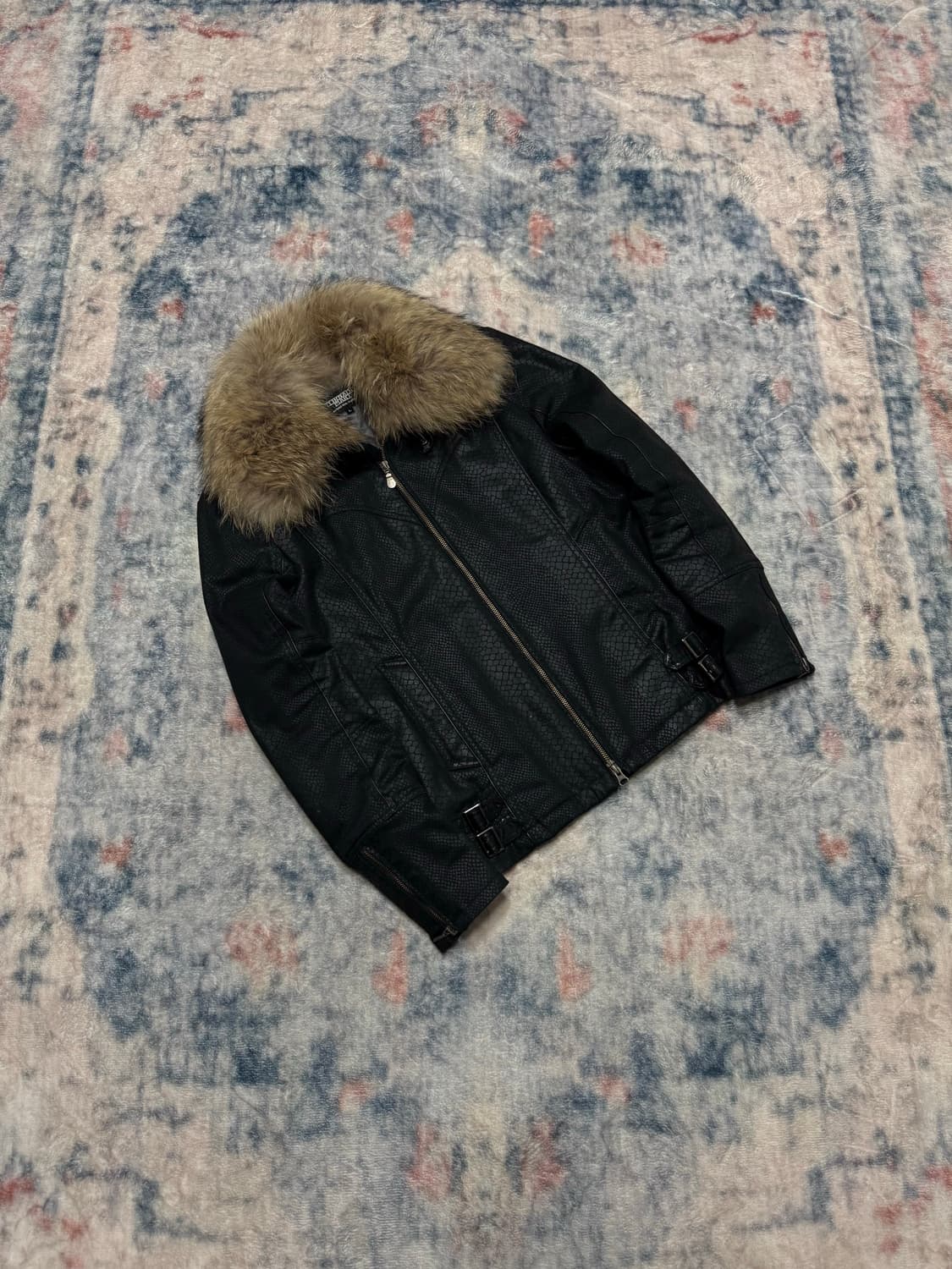 ジャケット・アウター Tornado Mart 00s fur jacket vkei Tornado Mart Early 00s Fur Collar Faux Leather Rider Jacket