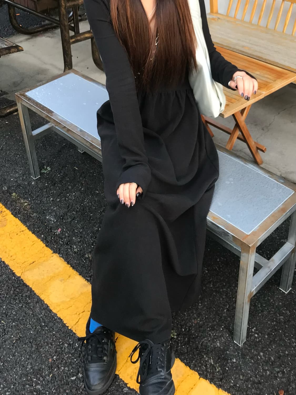 【AMOMENTO】23fw HALF ZIP-UP LONG DRESS 아모멘토 Half Zip-Up Long Dress | 후루츠패밀리