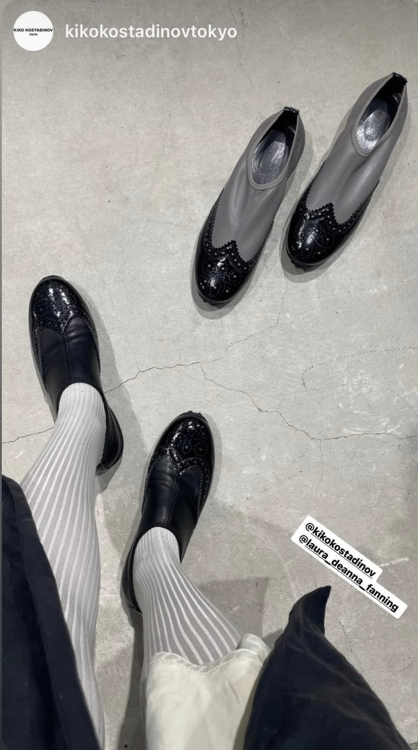 Kiko Kostadinov ブラック Sonia スリッポン ブローグ 38 Kiko