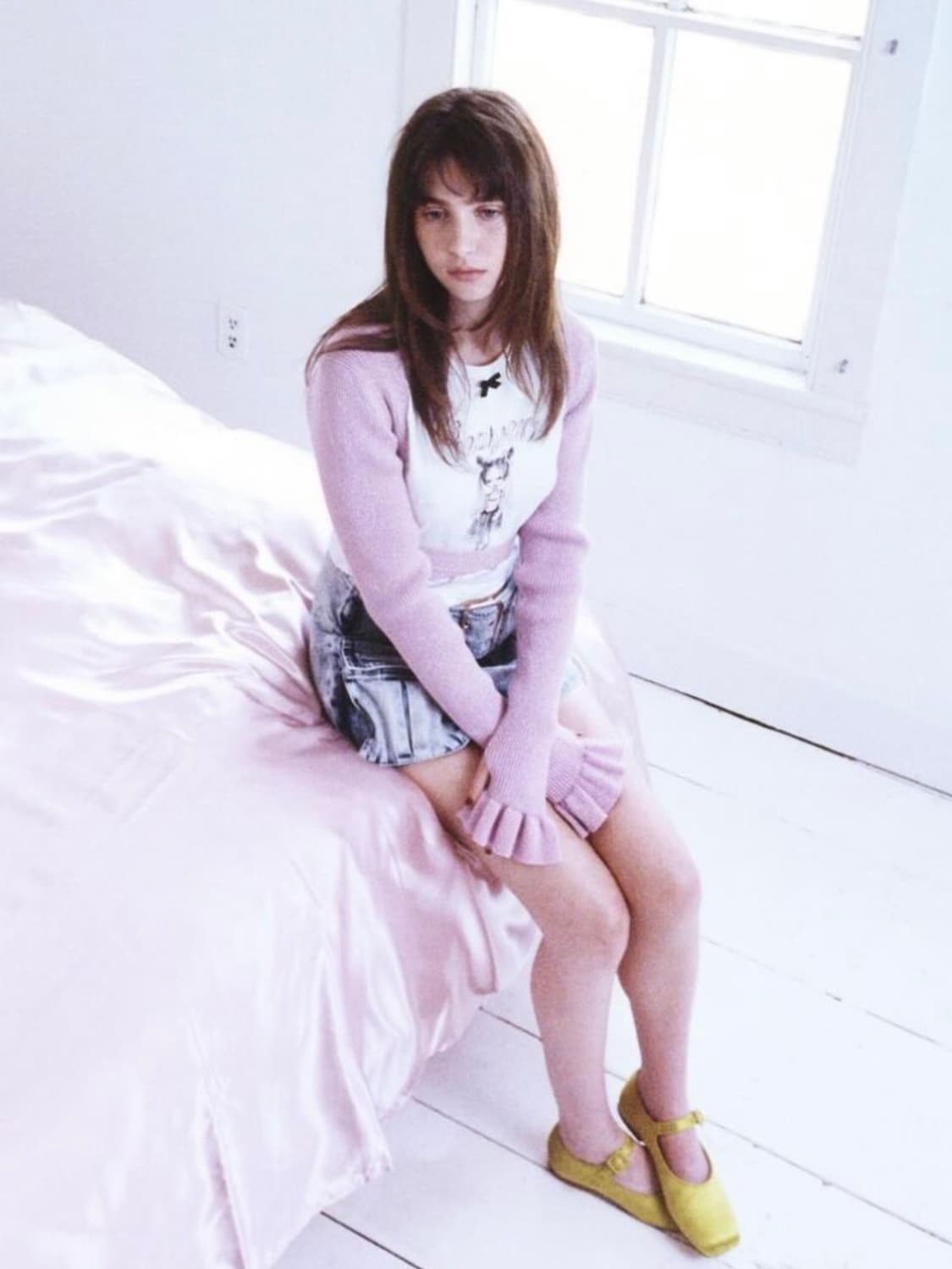 HEAVEN × SANDY LIANG❤︎ベビーt 半袖tシャツ チュールキャミ SANDY LIANG x Heaven BABY TEE | 후루츠패밀리