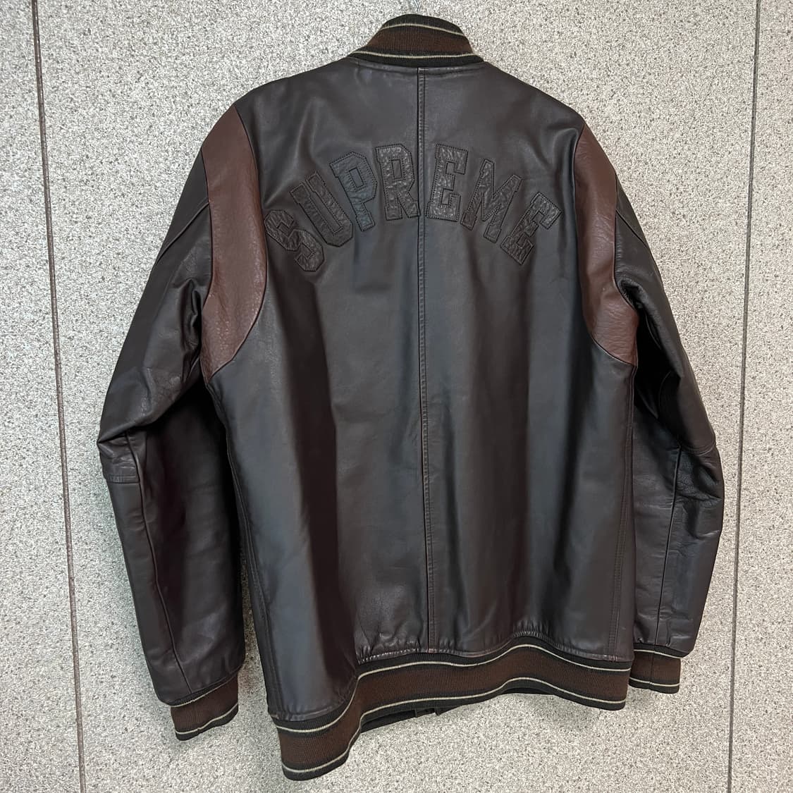 SUPREME Wing Foot Leather Varsity Jacket