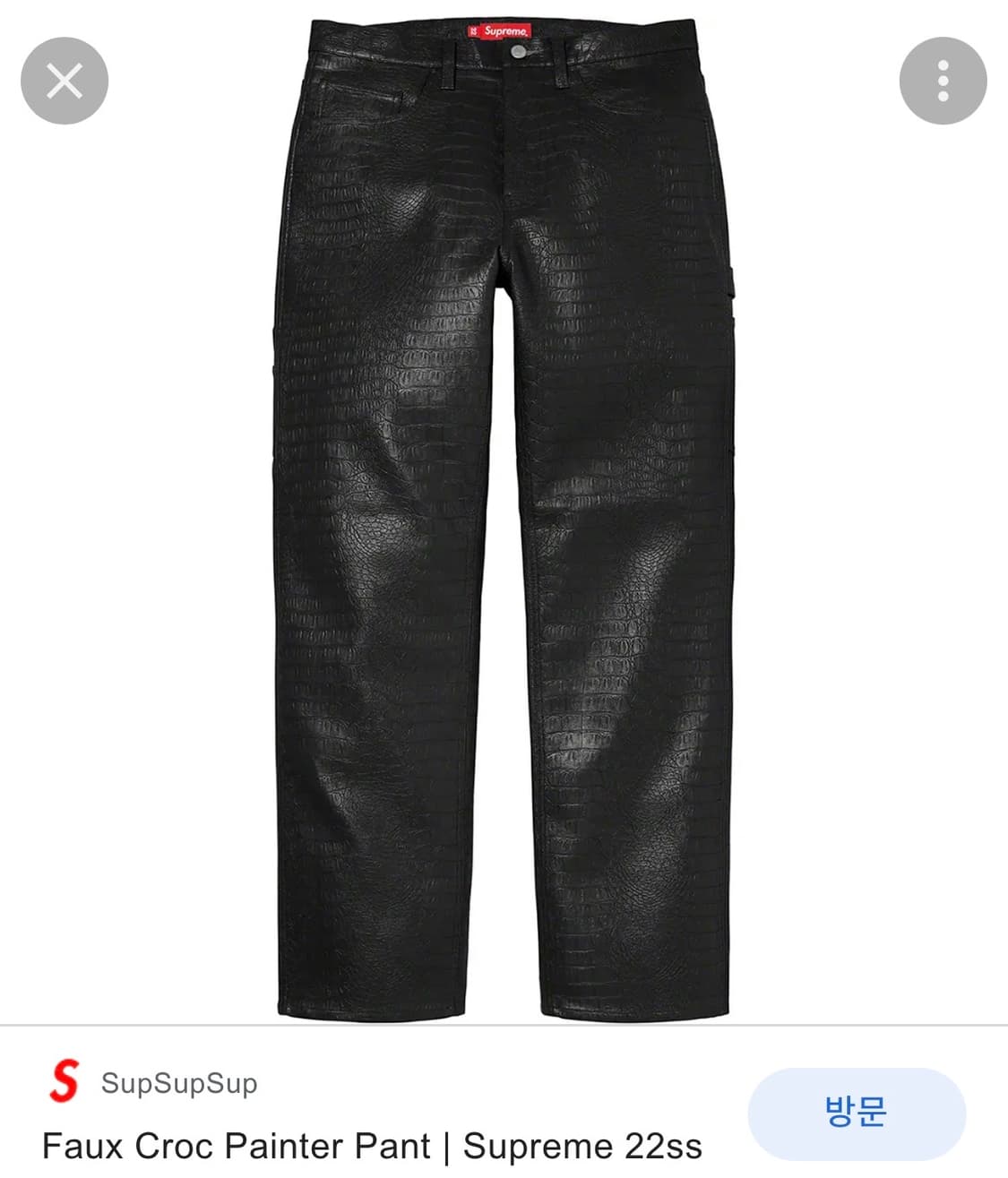 supreme faux croc painter pant | 후루츠패밀리