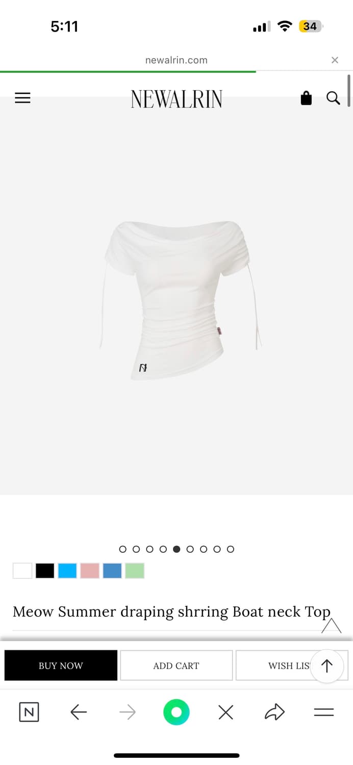 뉴얼린 draping shrring Boat neck Top, white | 후루츠패밀리