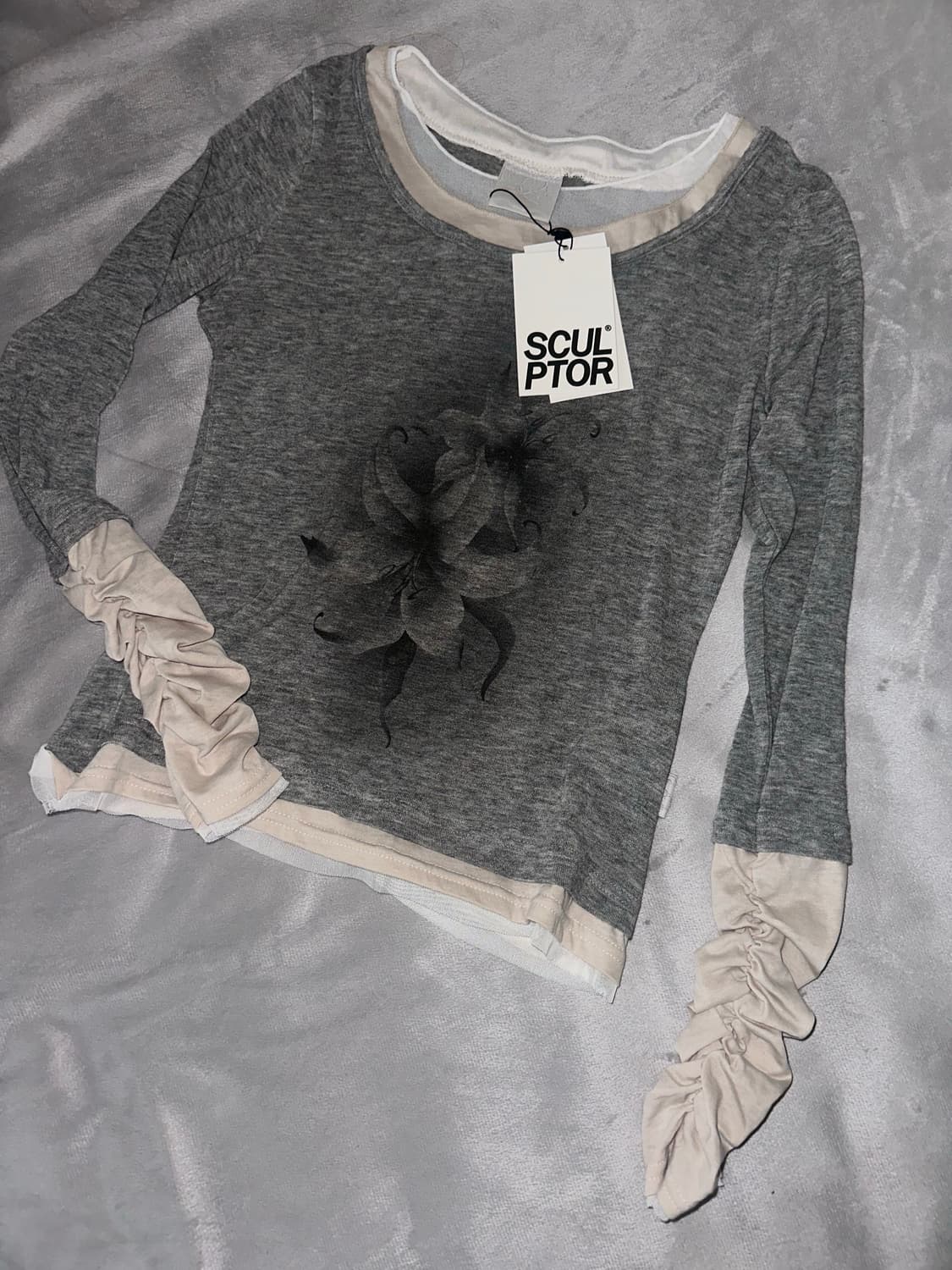 SCULPTOR triple lace layered tee トップス 在庫少なめ！☆IVE レイ 着用！！【SCULPTOR】Triple Lace