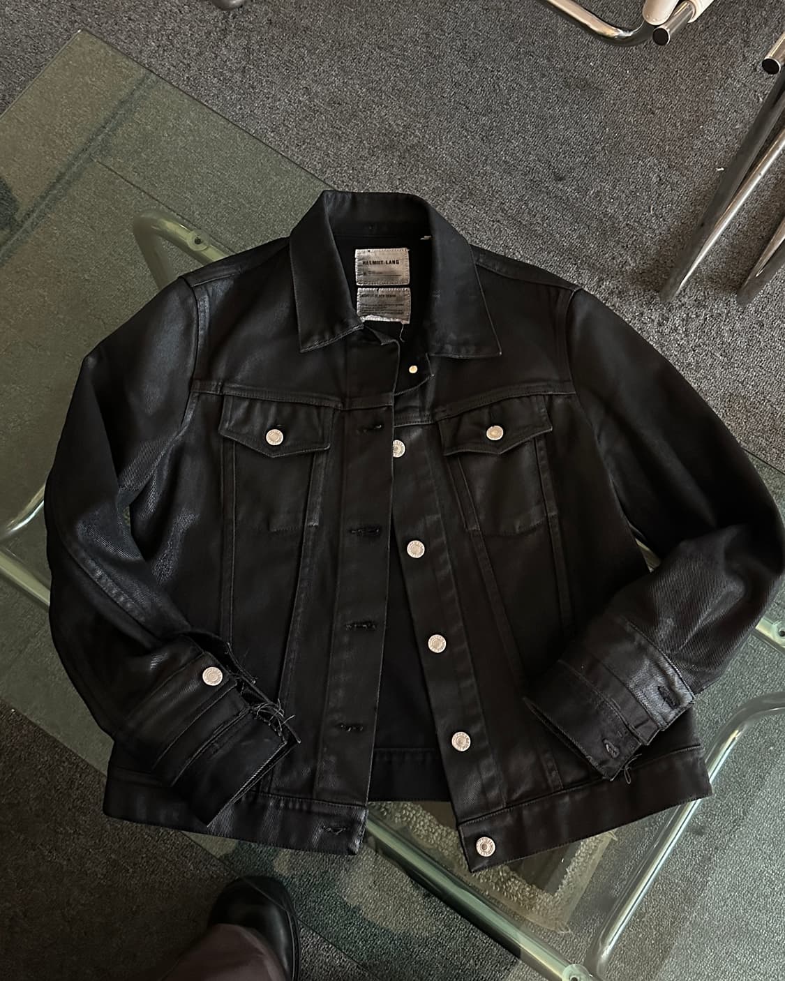ジャケット・アウター Helmut Lang 1999 coated black denim Helmut Lang 1999 Coated Black Denim Type III Jacket