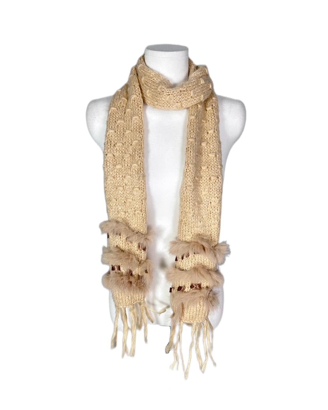 fur knit fringe muffler | 후루츠패밀리