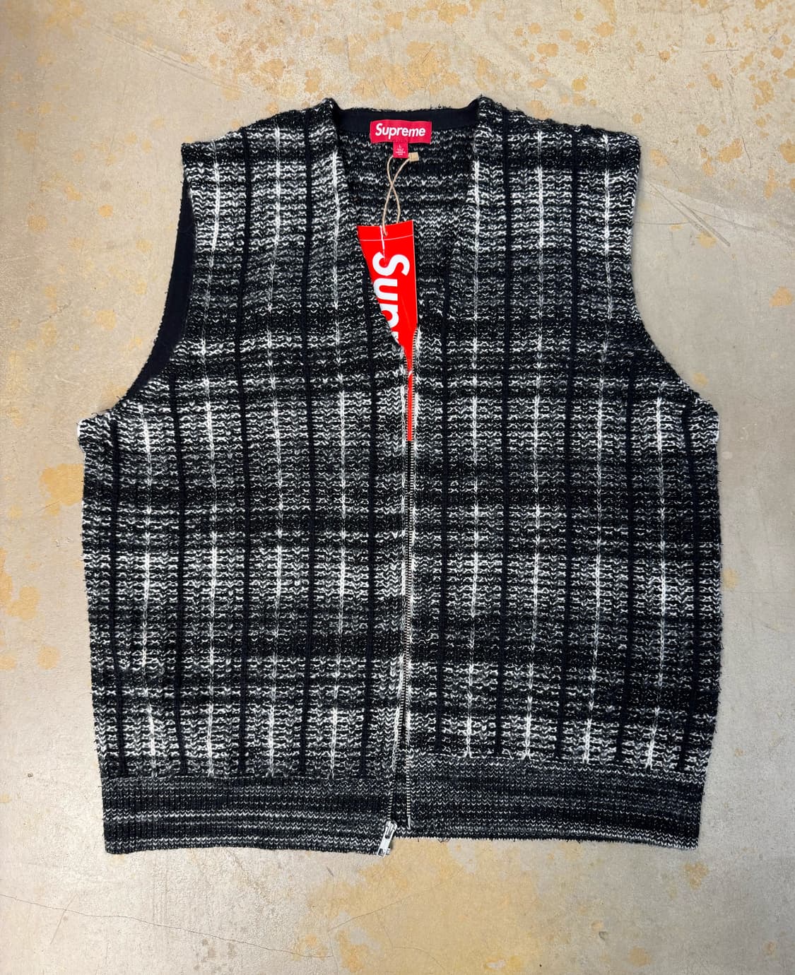 Supreme Speckled Zip Up Sweater Vest M