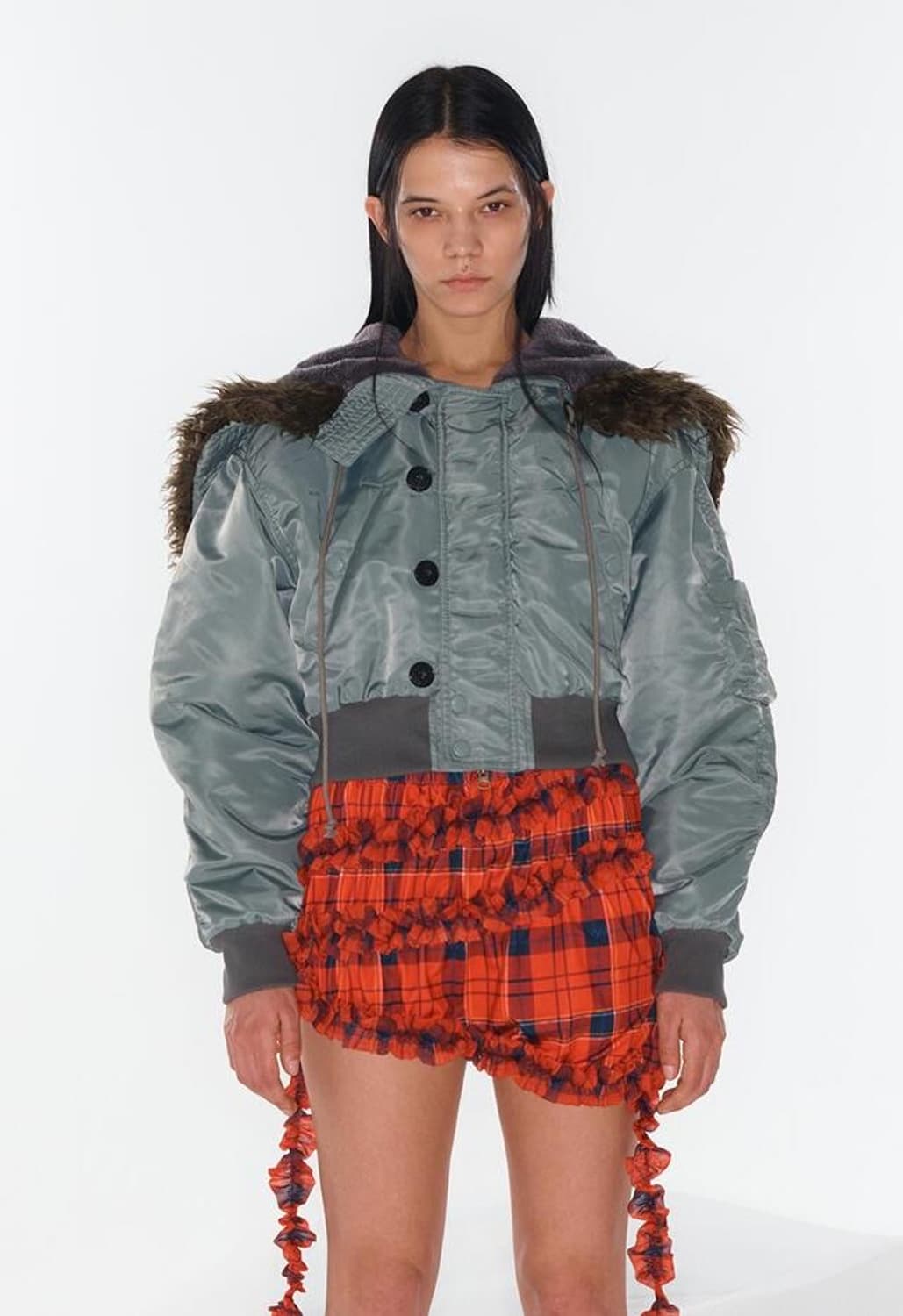 ジャケット・アウター Open YY  FAUX FUR ZIPPER HOOD MA1 FAUX FUR ZIPPER HOOD MA1ニュージーンズ ハリン 着用 (OPEN