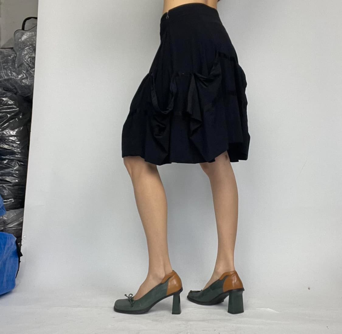 Robe Bohème Chic Vintage Marithé & François Girbaud - Taille S - Bleu Marine - Coton - Occasion Très Bon état