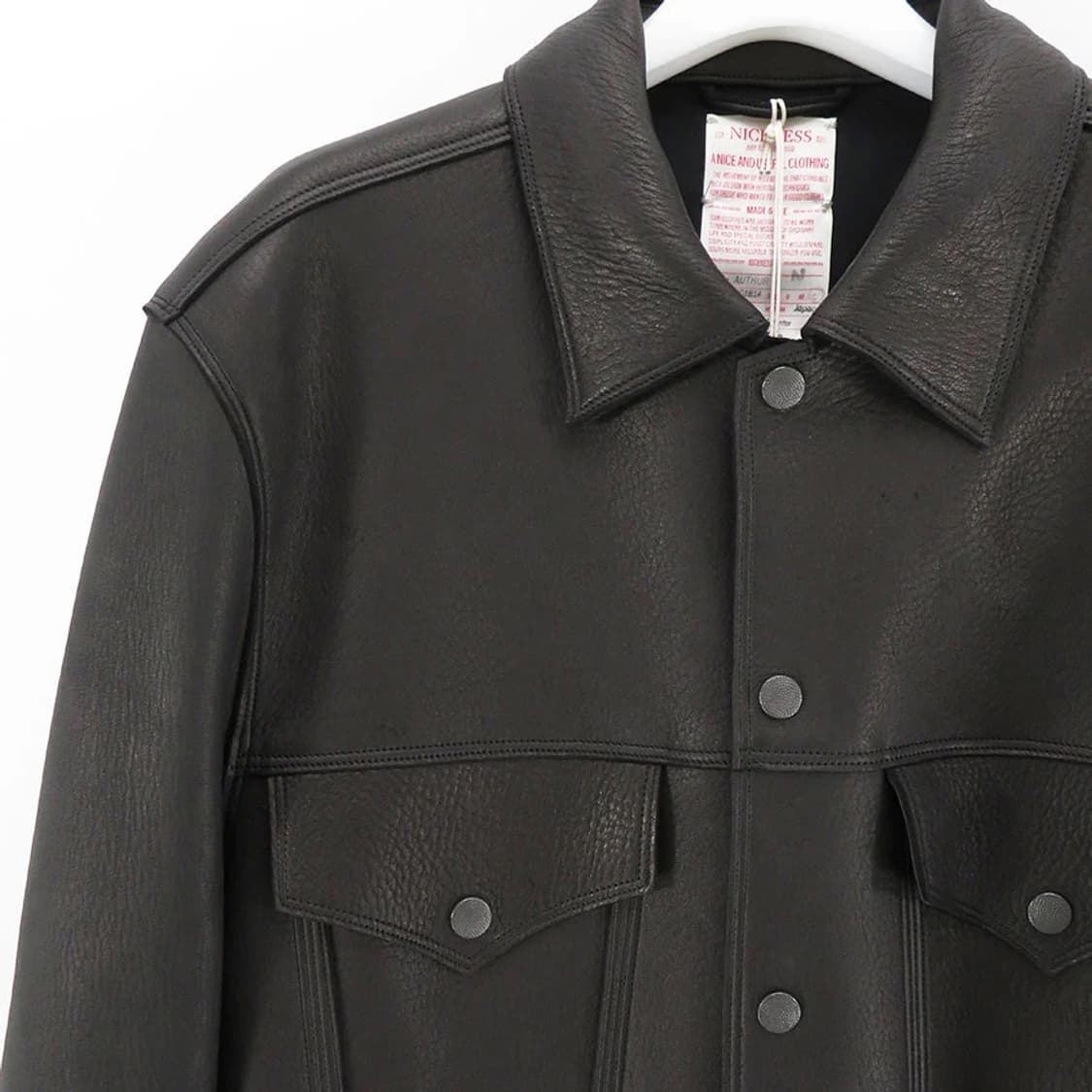 NICENESS AUTHUR TRUCKER JACKET S Niceness Authur Deer Leather