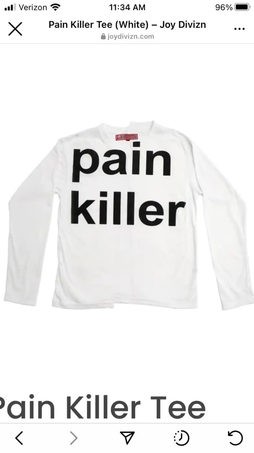 Joy divizn Pain Killer 롱 슬리브셔츠 | 후루츠패밀리