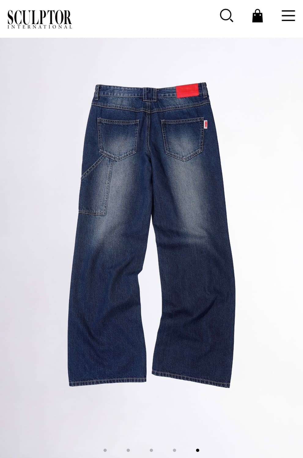 스컬프터 Rhinestone Lowrise Denim Mid Blue S | 후루츠패밀리