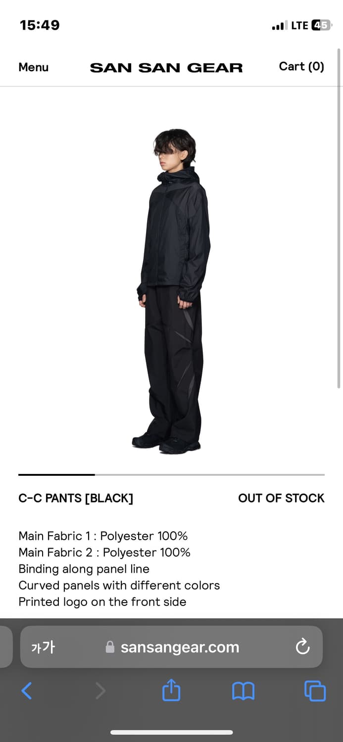 SANSANGEAR 23FW C-C PANTS BLACK 1 SAN SAN GEAR] 23FW C-C PANTS