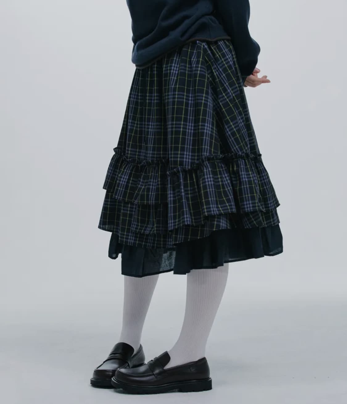 【OHESHIO】25ss CHECK FRILL MIDI SKIRT OHESHIO】25ss CHECK FRILL MIDI SKIRT (OHESHIO/スカート
