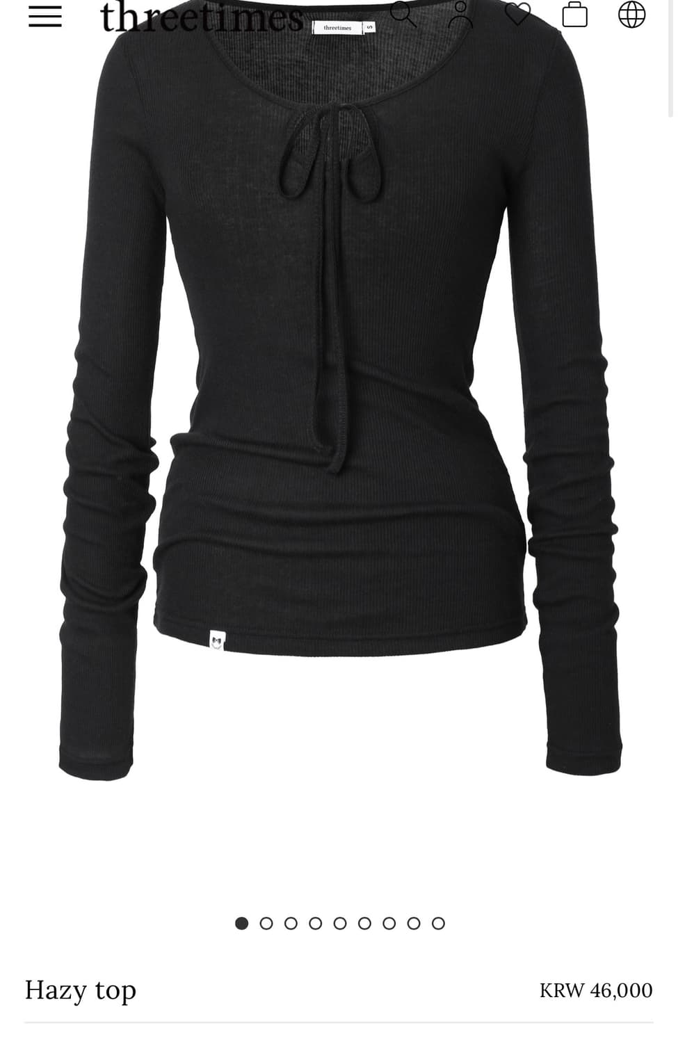 【threetimes】24fw Hazy top 쓰리타임즈 Hazy top | 후루츠패밀리