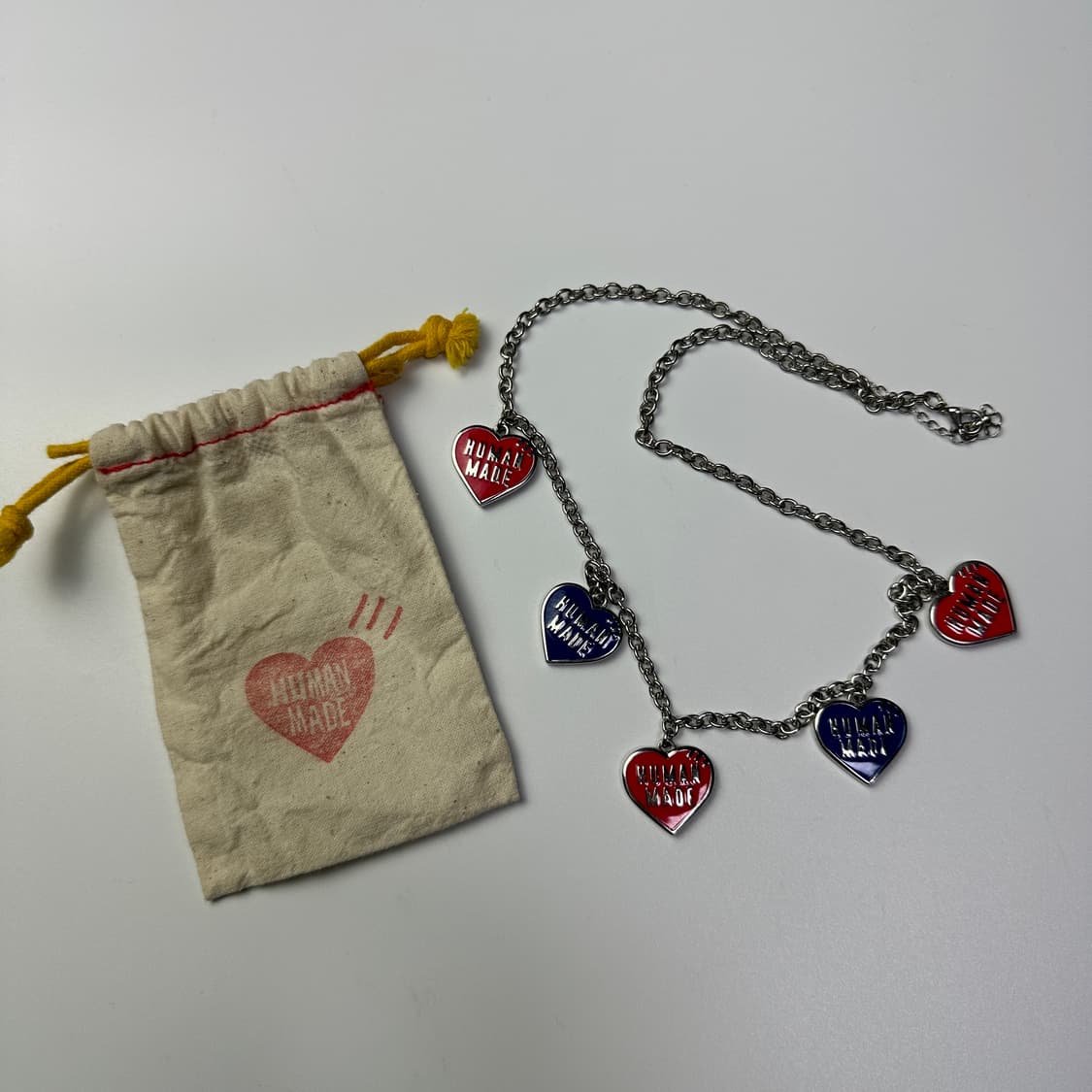 Human Made Five Heart Necklace Silver Human Made Five Heart