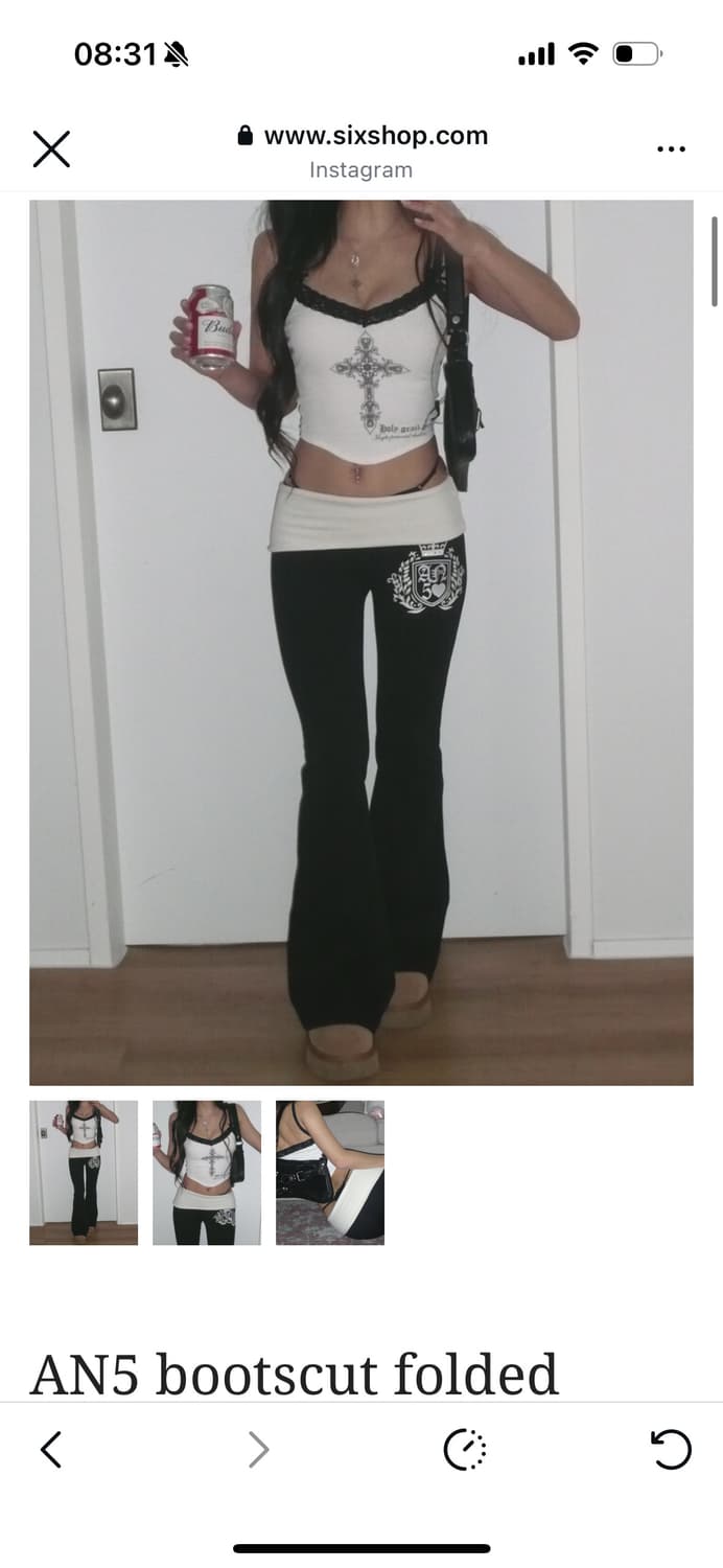 엔젤넘버555 트레이닝팬츠 AN5 bootscut folded pants | 후루츠패밀리