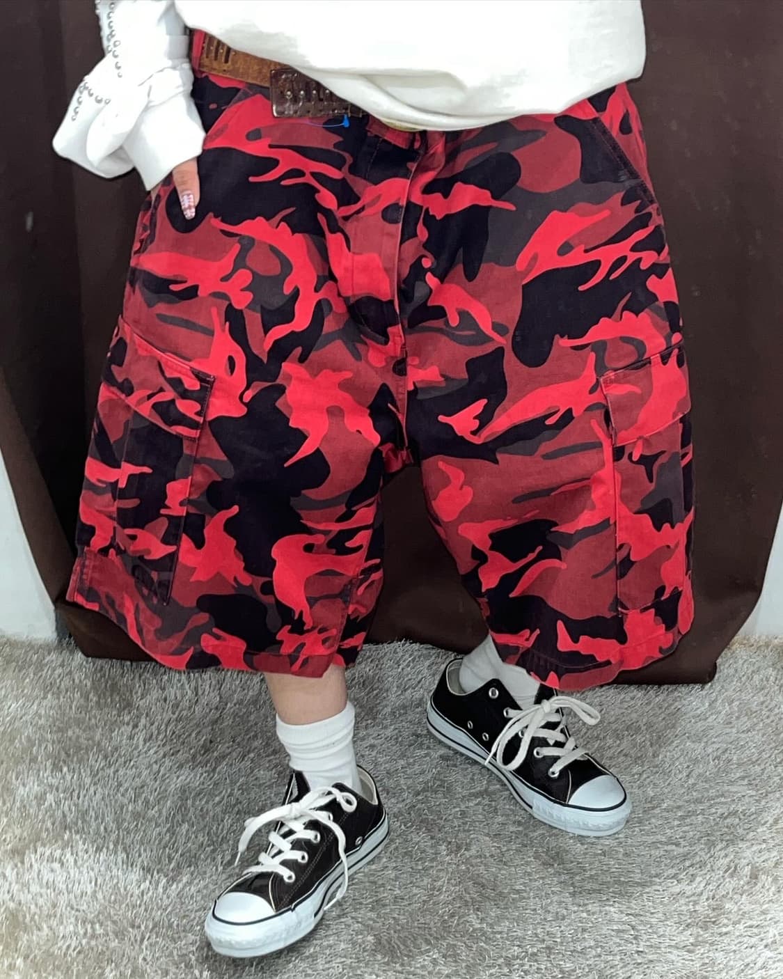 Supreme 23SS Cargo Pants Red Camo Supreme Cargo Pant (SS24) - $168