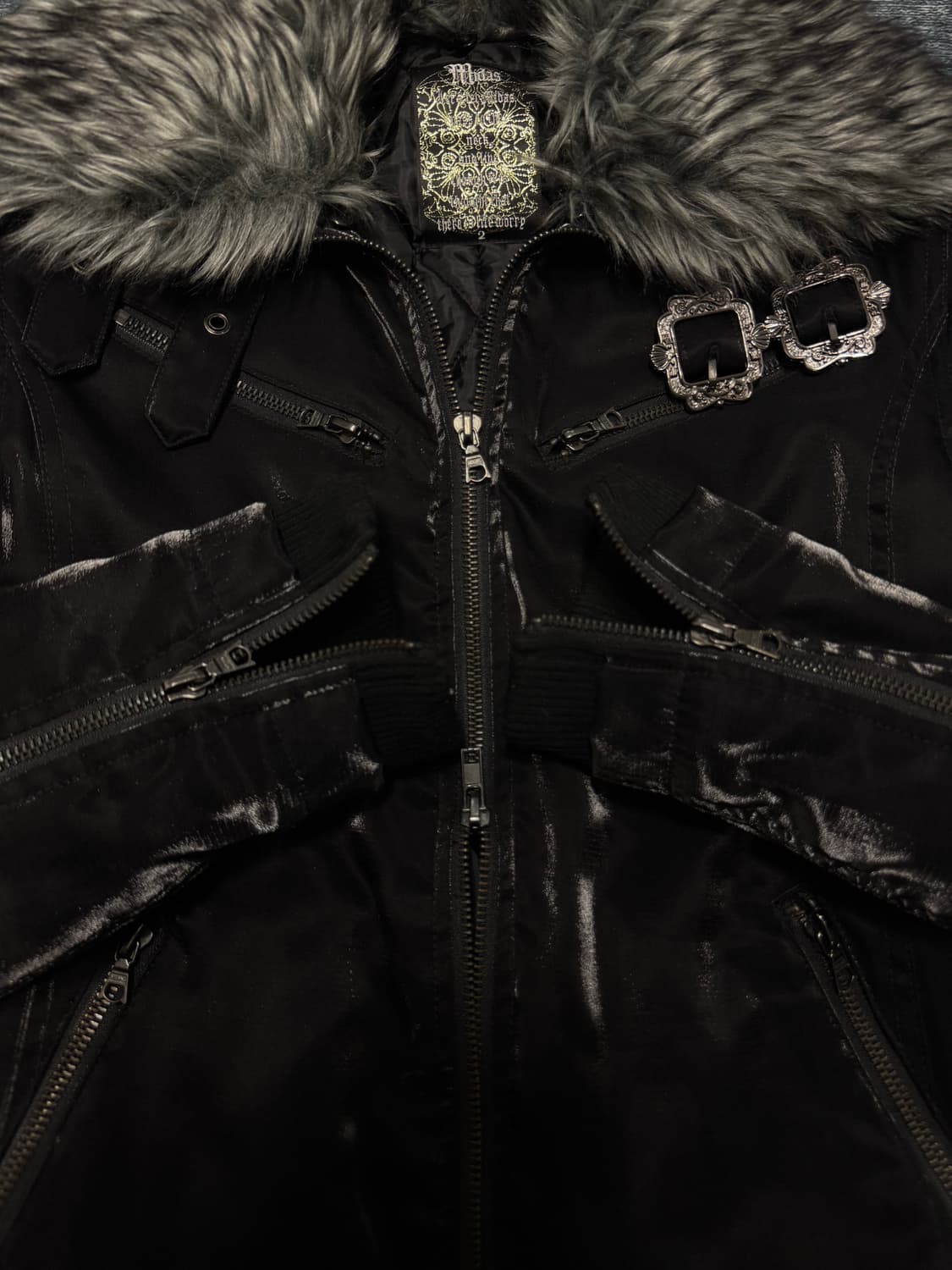 Midas 00s vkei satin fur jacket | 후루츠패밀리