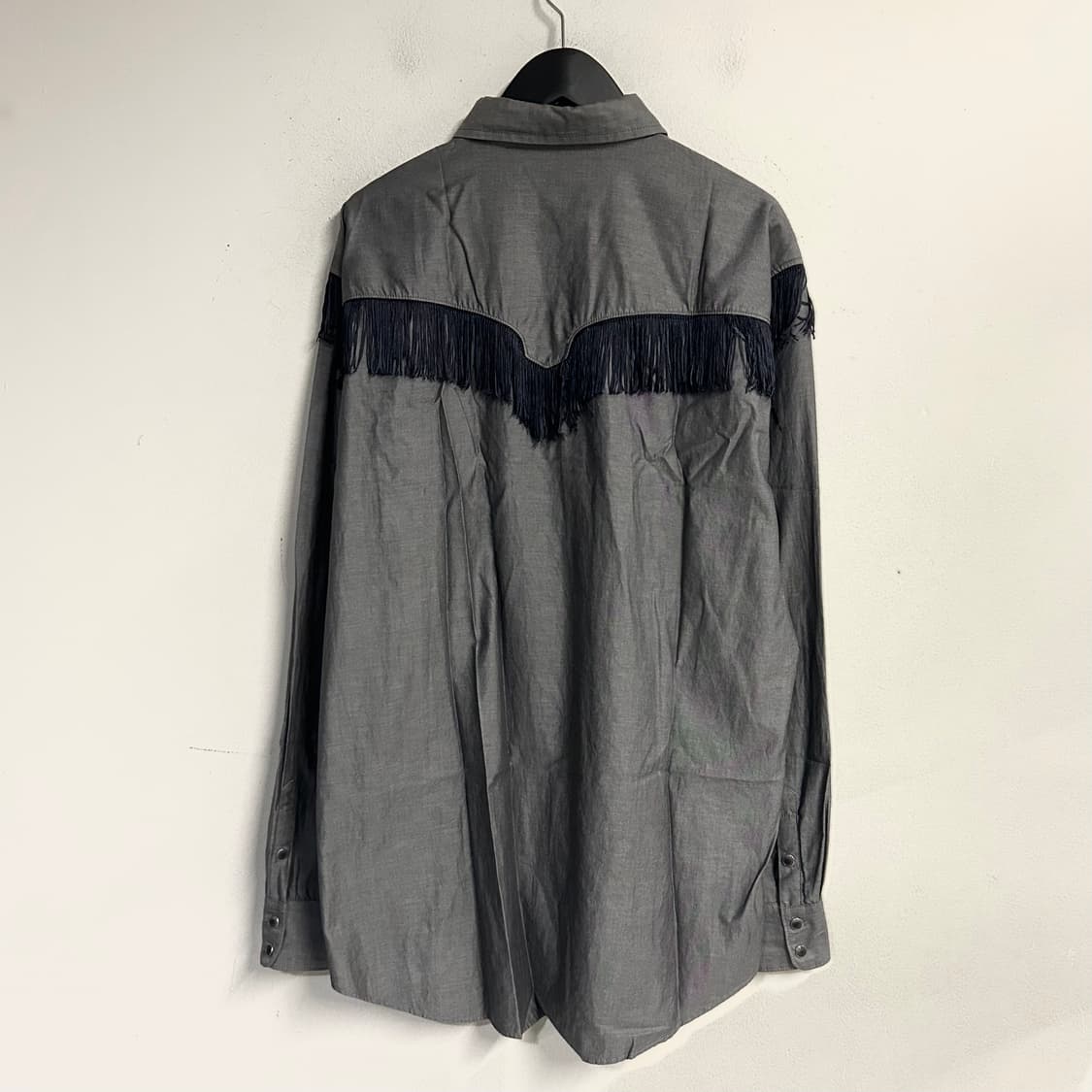 TOGA VIRILIS western fringe shirt gray | 후루츠패밀리