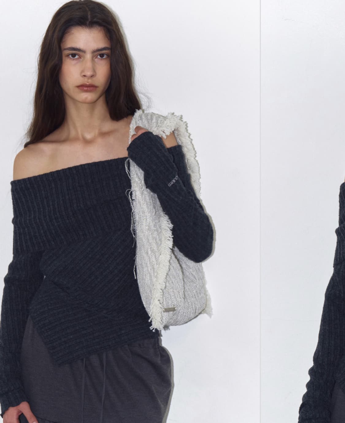 Polysooem Fringed Tweed Shoulder Bag | 후루츠패밀리