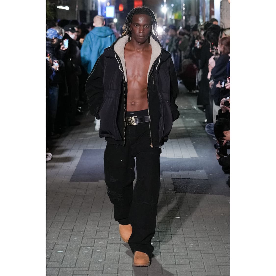 KAMIYA Boro Painter Pants BLACK M KAMIYA BORO PAINTER PANTS