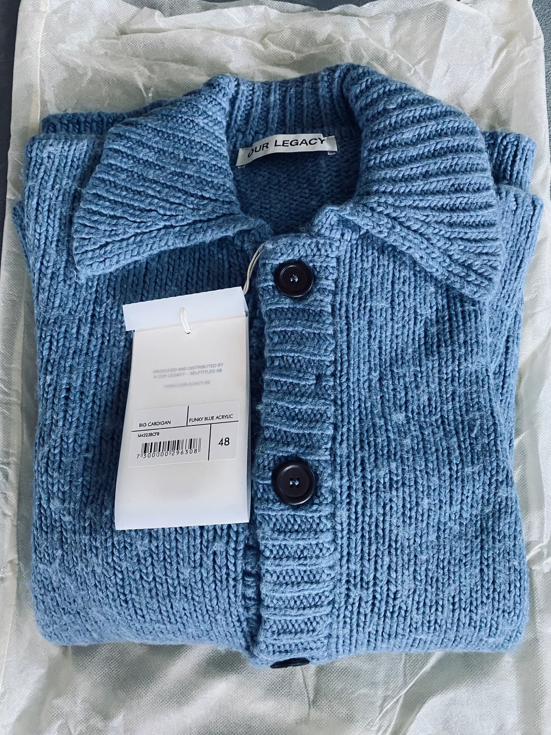 トップス 22FW FUNKY BLUE BIG CARDIGAN 48 22FW FUNKY BLUE BIG CARDIGAN 48