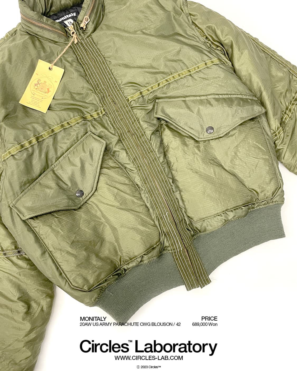 MONITALY VTG US ARMY PARACHUTE 中綿 ジャケット MONITALY VTG US ARMY PARACHUTE 中綿 ジャケット