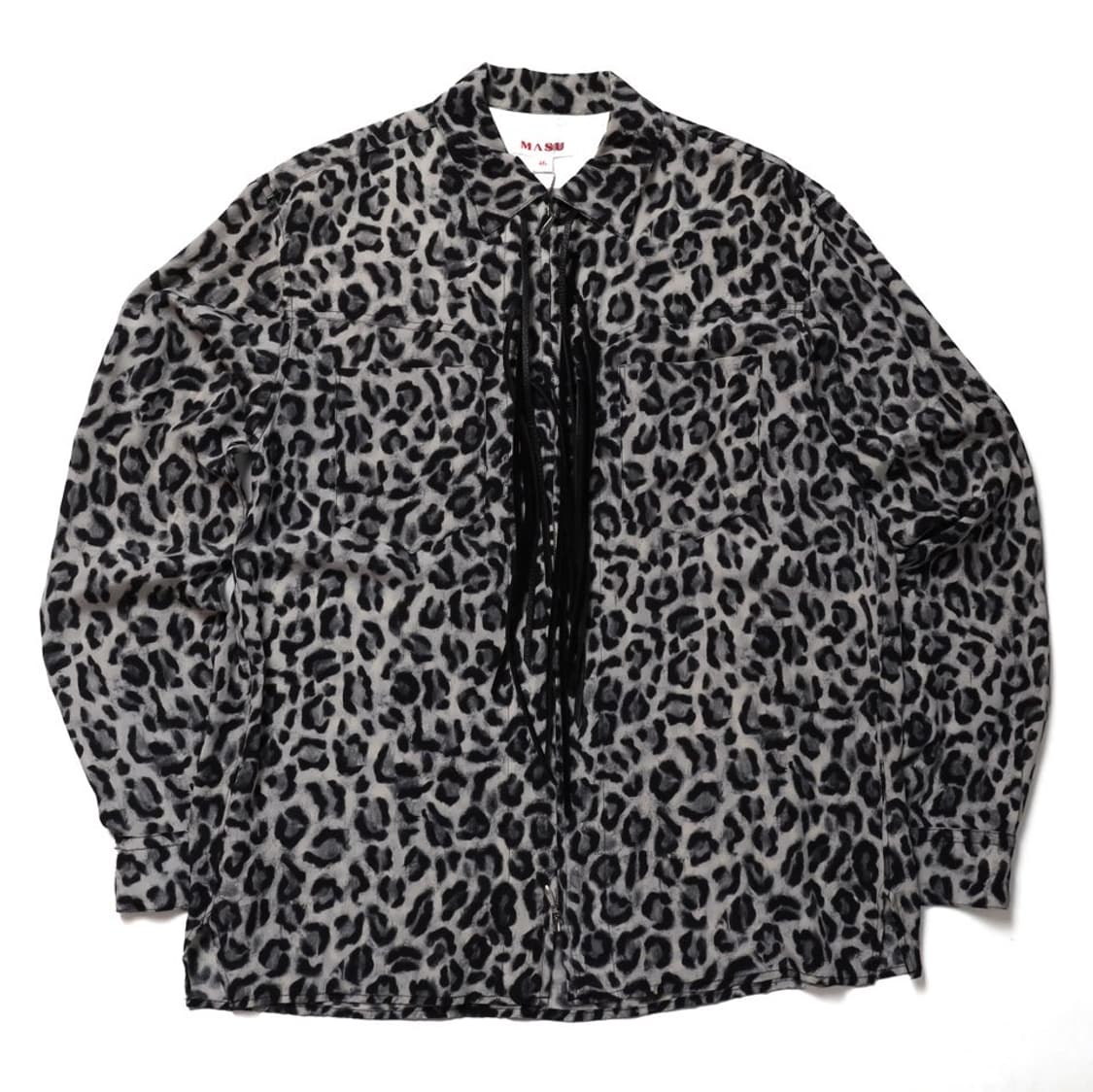 MASU】ZIP-UP LEOPARD SILK SHIRT-BROWN MASU ZIP-UP LEOPARD SHIRT