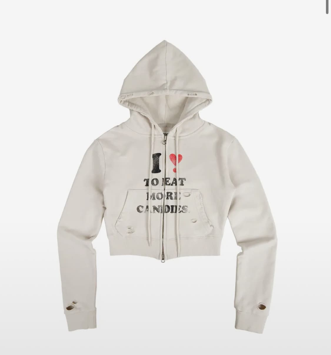에이이에이이 aeae I LOVE CANDY Crop Hoodie zip | 후루츠패밀리