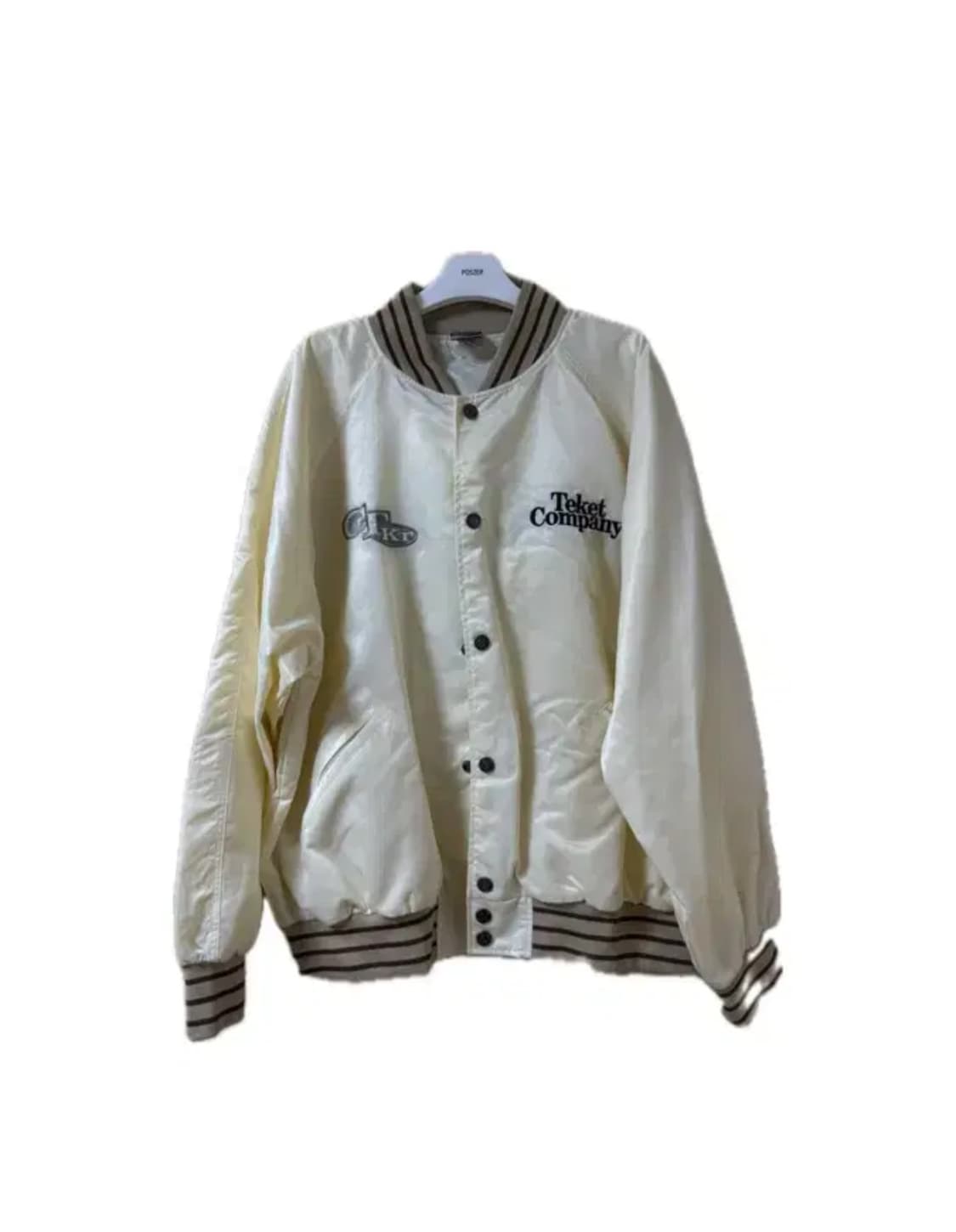 【TEKET】Keyword Satin Jacket 테켓 Keyword Satin Jacket Navy | 후루츠패밀리