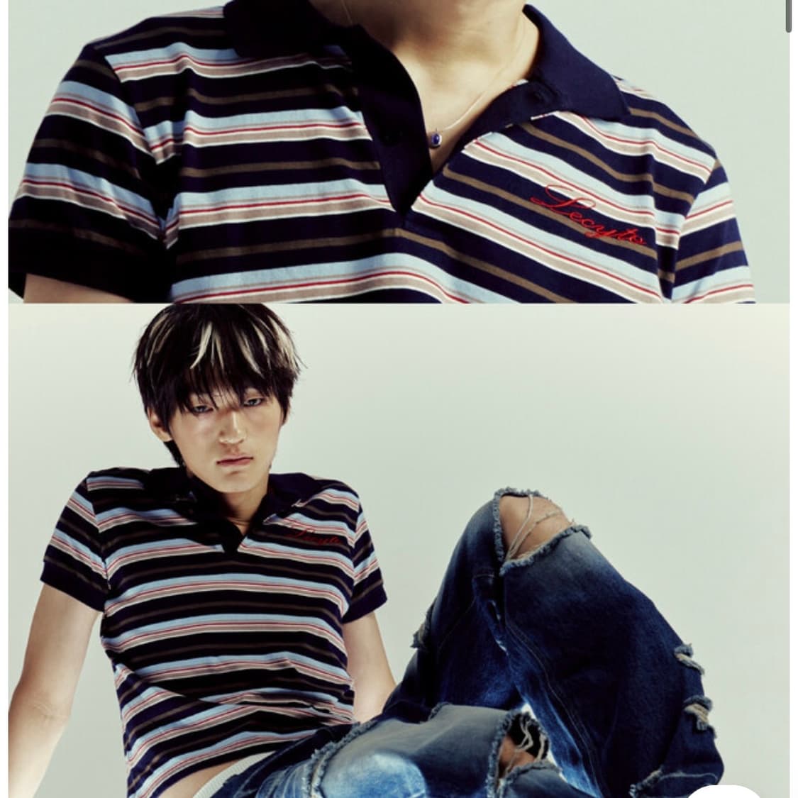 ★LECYTO★ Vintage Multi Stripe PKNavy MUSINSA | LECYTO Vintage Multi Stripe PK_[Black]