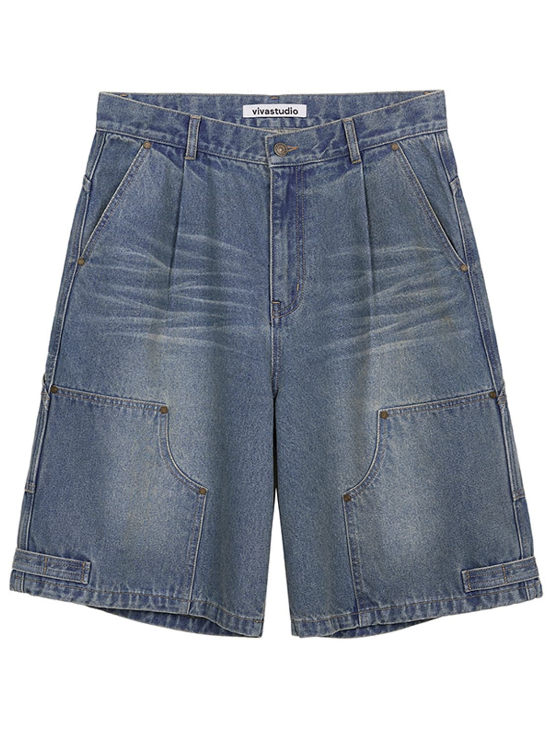 ONE TUCK CARPENTER DENIM BERMUDA PANTS [ | 후루츠패밀리