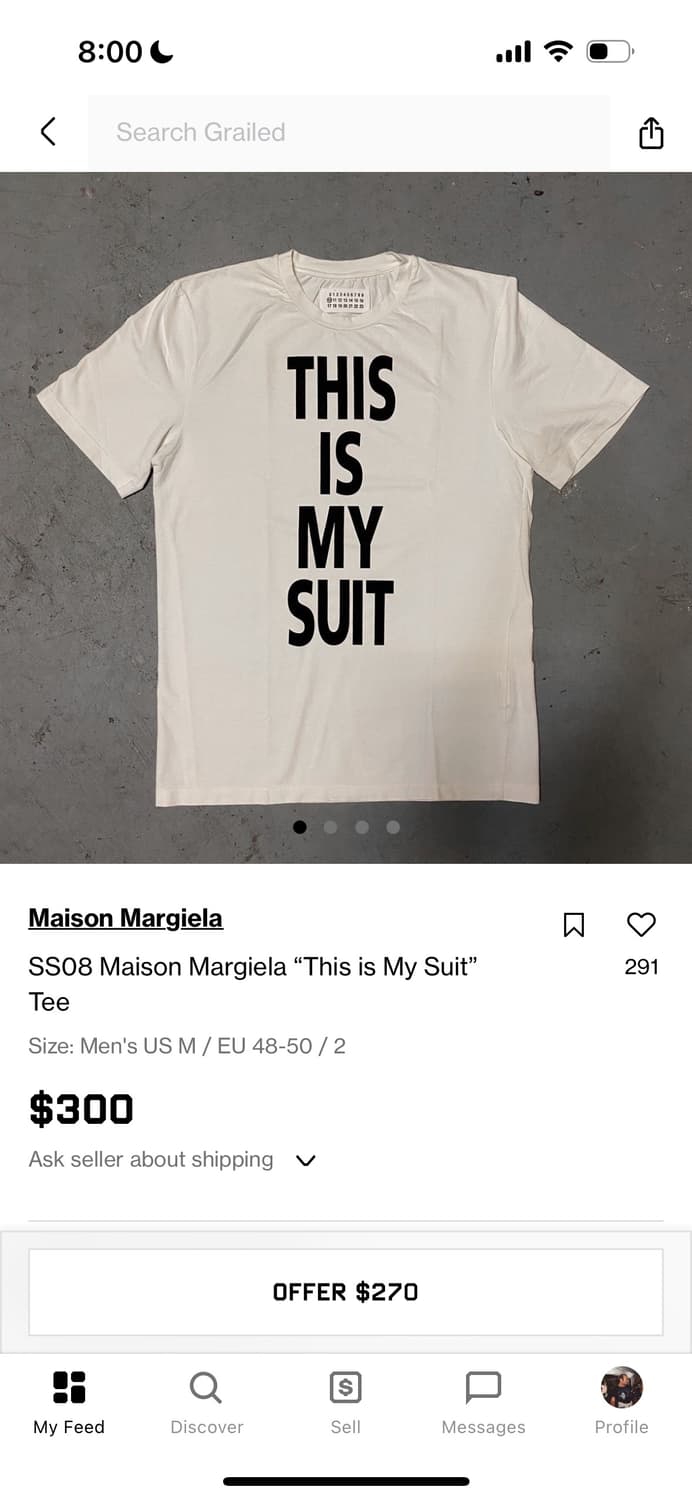 마틴 마르지엘라 아카이브 08ss This is my suit 티셔츠 | 후루츠패밀리