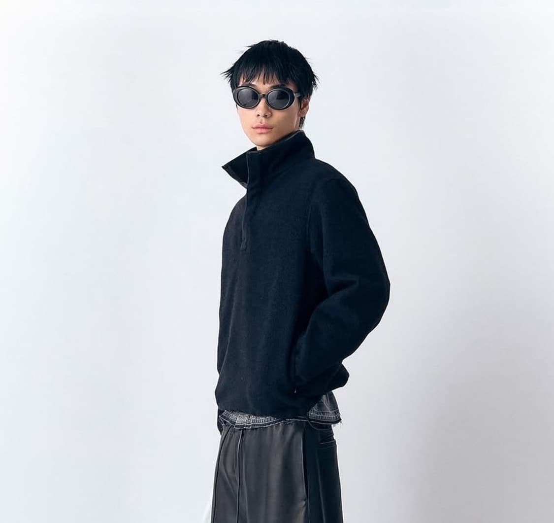 トップス vujade scott affix fleece sweater WHY限定】Scott Affix Fleece Sweater in Angora Wool | Why are