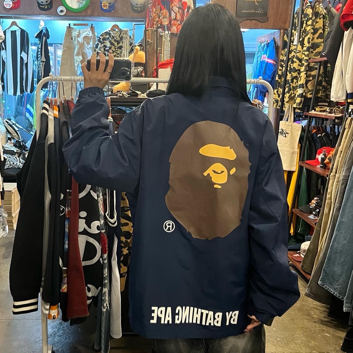 A BATHING APE × Championコラボ コーチジャケット XL A BATHING APE（アベイシングエイプ） A BATHING APE CHUSEN RELAXED