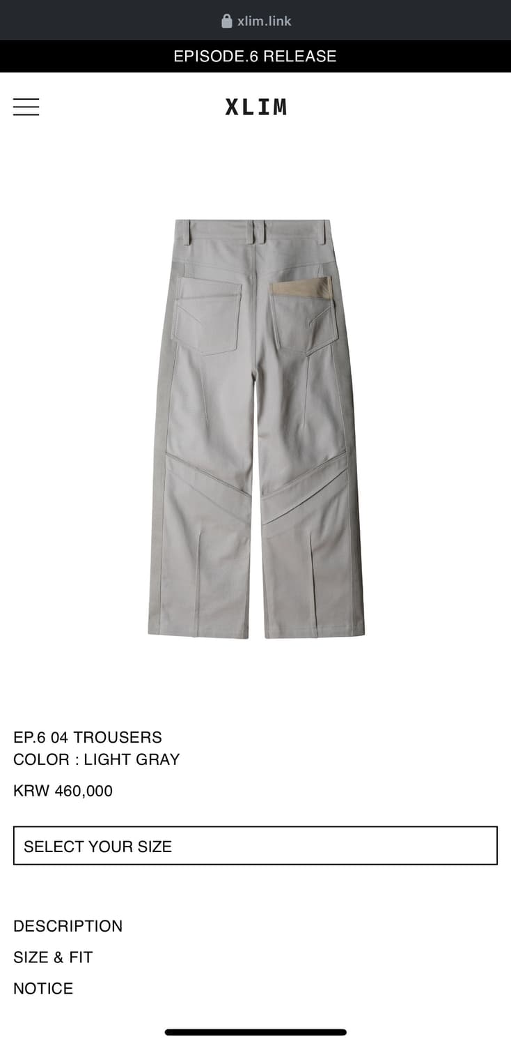 XLIM EP6 04 trousers xsサイズ(希少) パンツ 「XLIM / エクスリム」EP