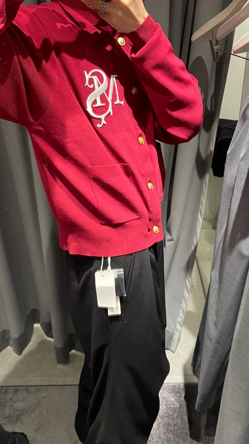 トップス MASU 25ss M.S. CREST CARDIGAN RED masu25ss_cardiganred8.jpg?t=