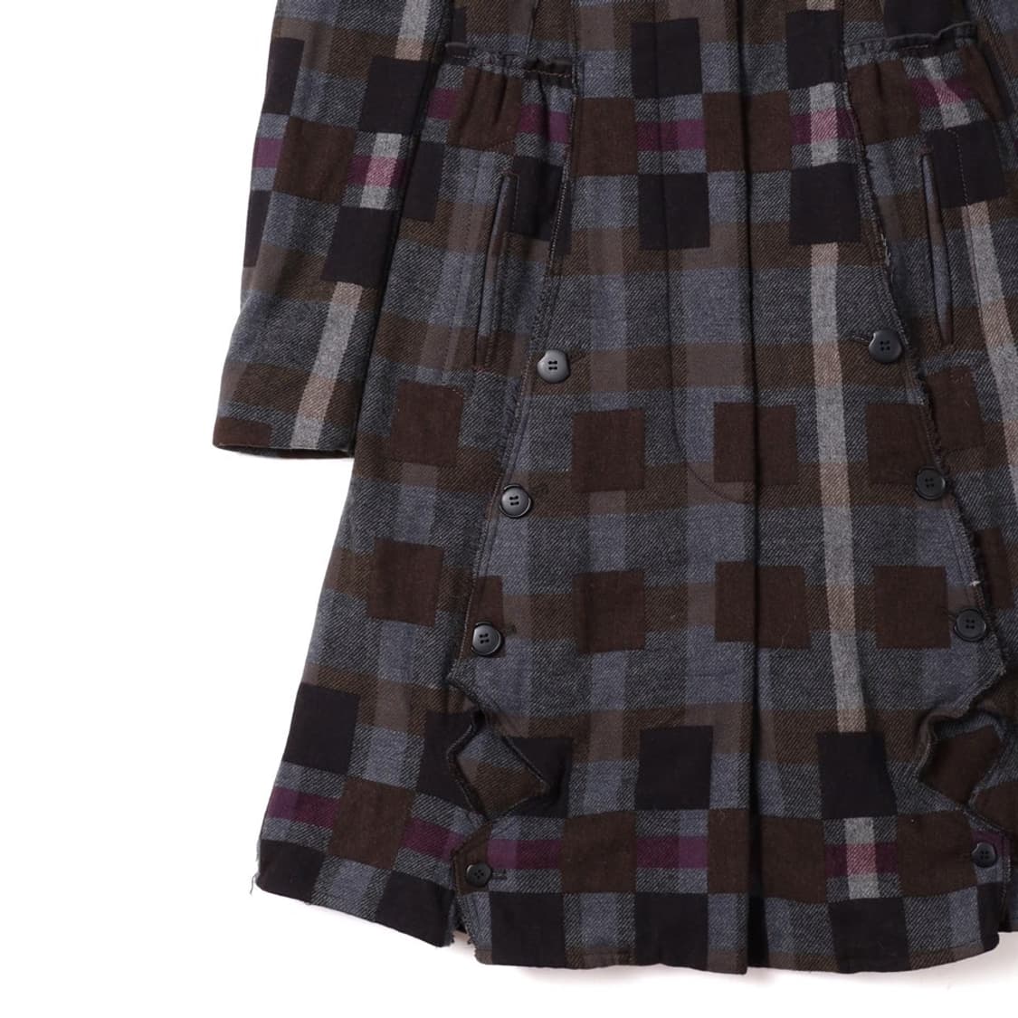 【美品】MARITHE+FRANCOIS GIRBAUD チェック ロングコート 美品】MARITHE+FRANCOIS GIRBAUD チェック ロングコート