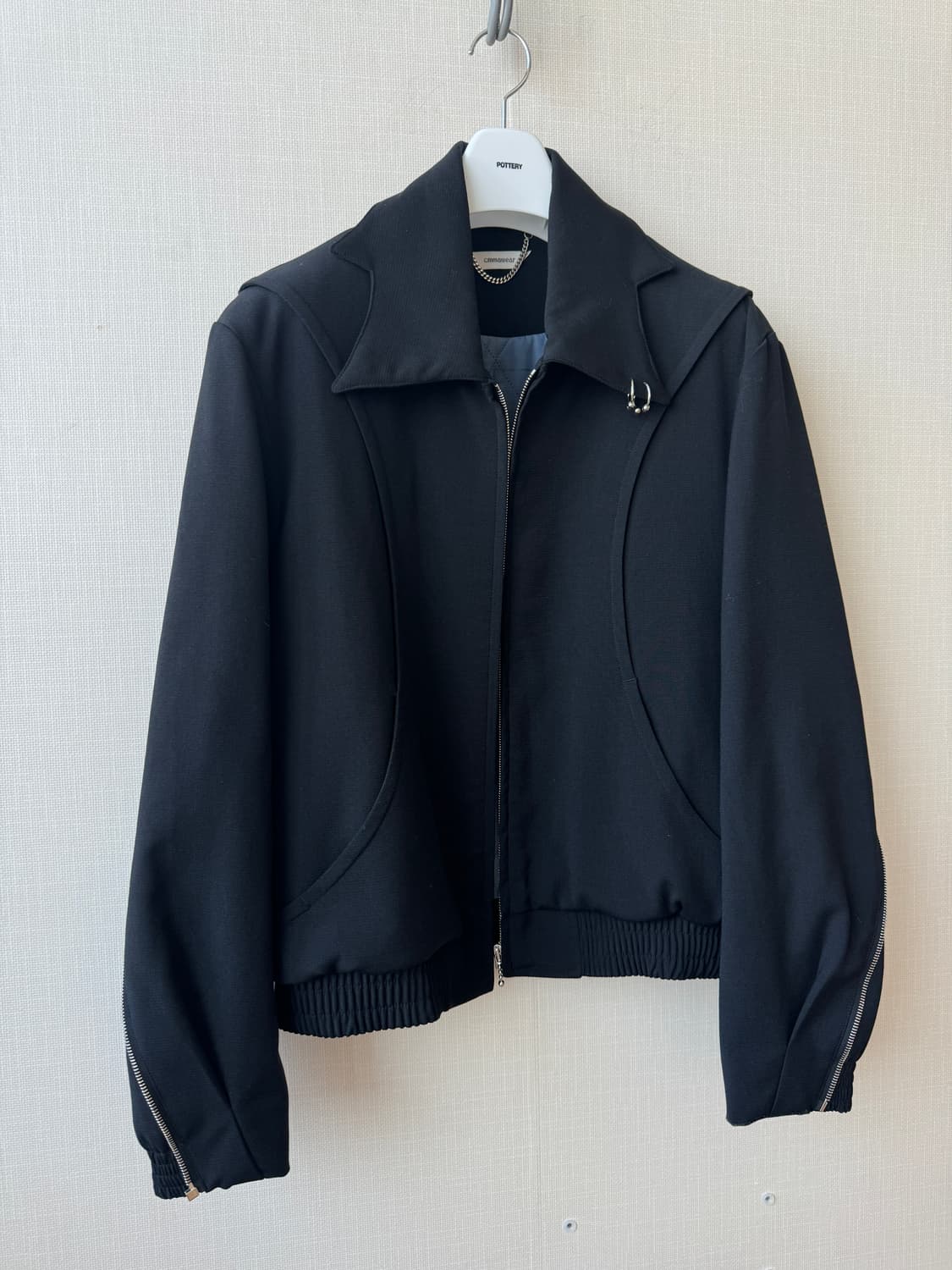 cmmawear BATWING LEATHER JACKET サイズM Batwing Piercing Jacket in