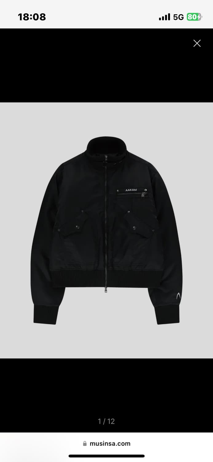 아캄 High-Neck Bomber Jacket (Black) 2 새상품 | 후루츠패밀리