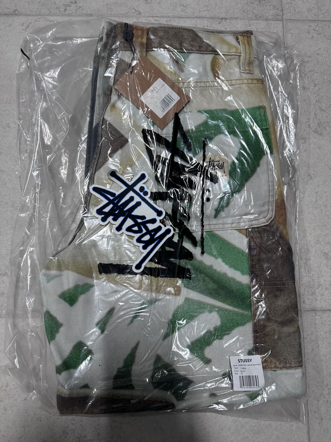 Stussy Work Pant Canvas Baja Print Stussy baja print pant size 32