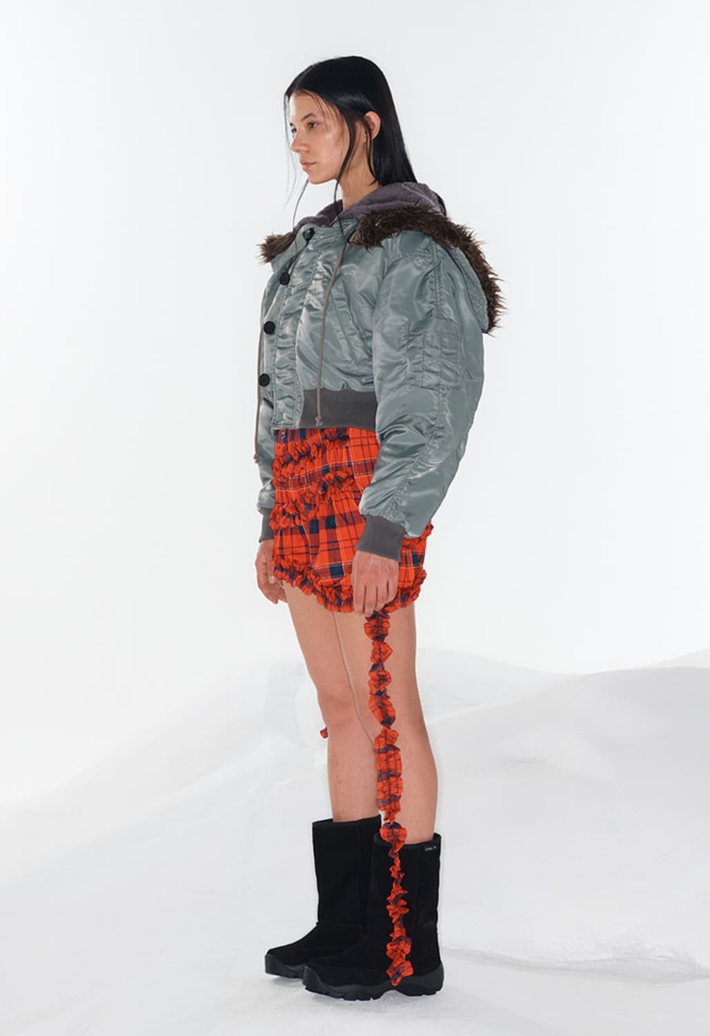 openyy faux fur zipper hood ma1 | 후루츠패밀리