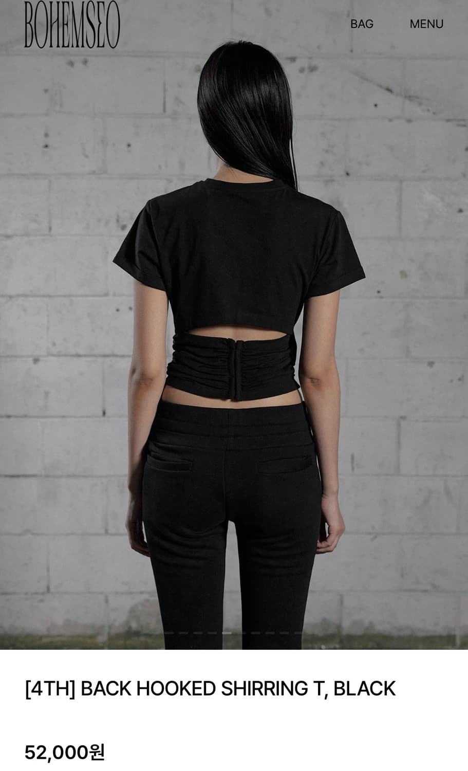 BOHEMSEO☆BACK HOOKED SHIRRING T BOHEMSEO☆BACK HOOKED SHIRRING T (BOHEMSEO/Tシャツ